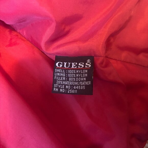 Guess Women’s Puffer Down Vest Zip w/Pockets Red Size M Waterfowl Feathers 44585 - Picture 5 of 8